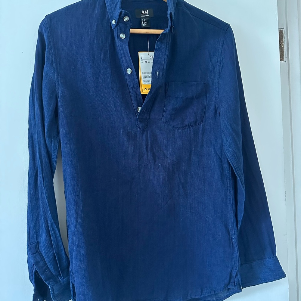 H&M Blue Casual Button Down Shirt